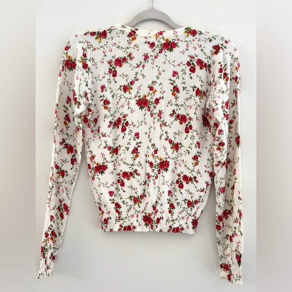 Lora Febian Women's Medium Cropped Cardigan Wildflowers Cottagecore Romantic‎ - Picture 2 of 7